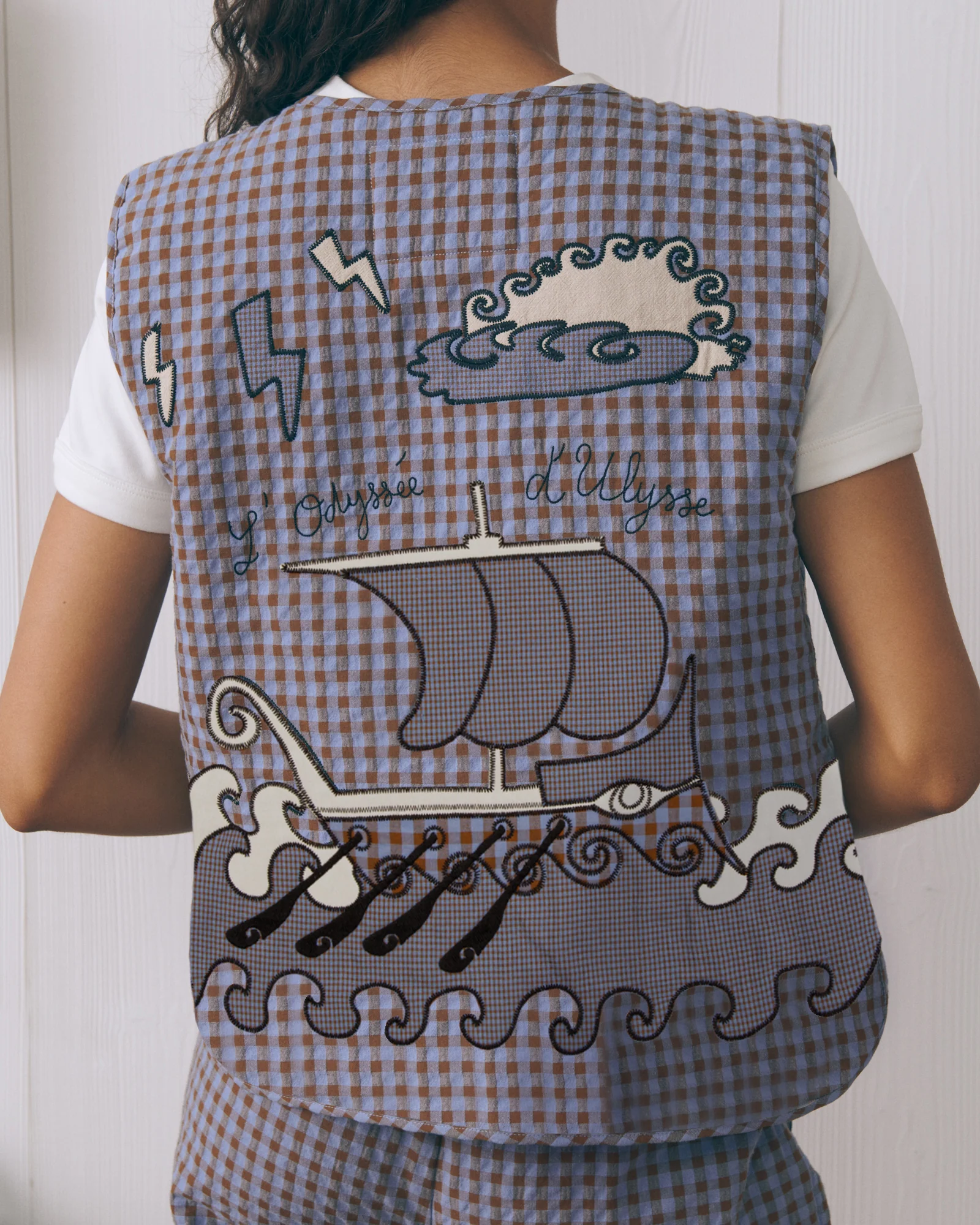 Ulysse "Seersucker" valhubert sleeveless jacket - Image 7